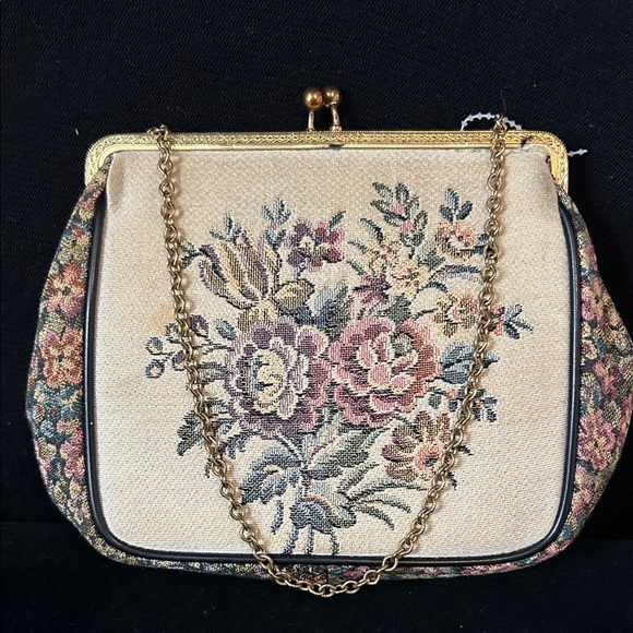 FINAL PRICE Vintage Floral Tapestry Clutch - Picture 2 of 5